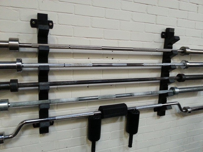 Wall Mountable Horizontal Bar Holder - 6 Bars - Strength Shop