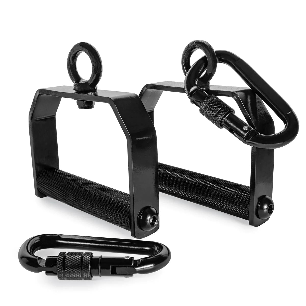 B-WARE 360° Rotating Handles - Knurled /w Heavy-Duty Carabiner - Strength Shop