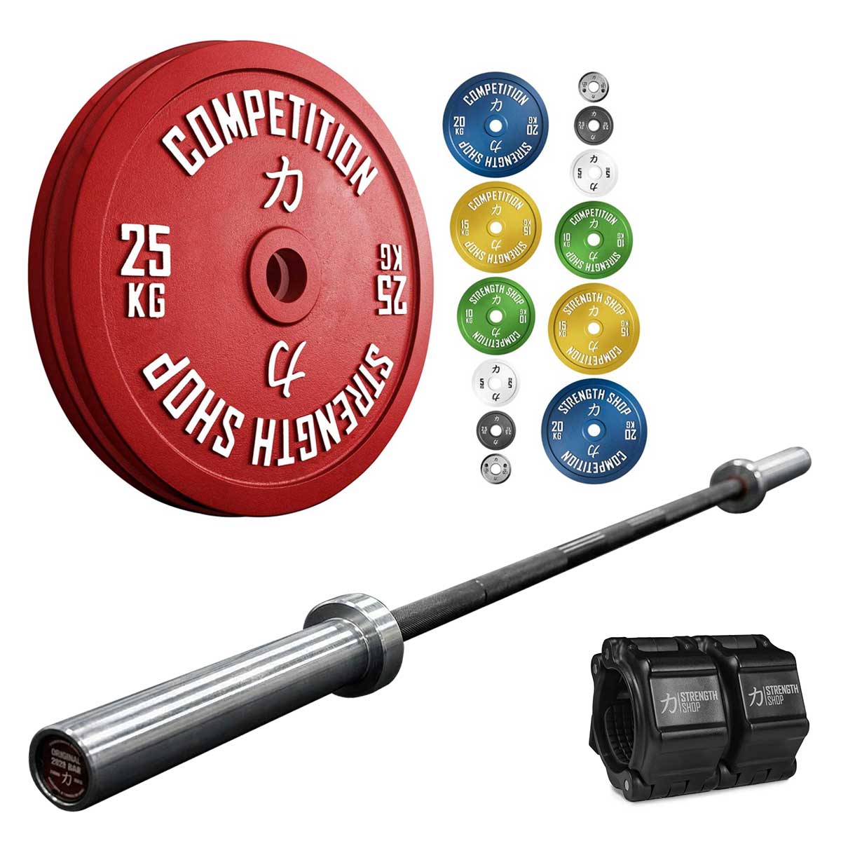 Elite Competition Bundle | 157.5KG Calibrated Plates Set & Power Bar