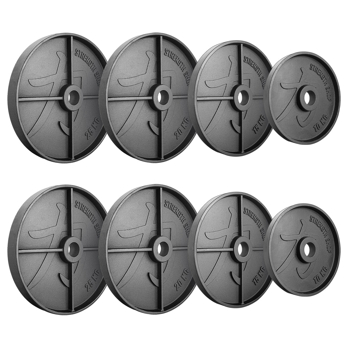Deep Dish Cast Iron Plates, 1.25kg-25kg & Sets - Strength Shop