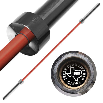 Original Texas Deadlift Bar - Chrome Sleeves, Red Bar - Strength Shop