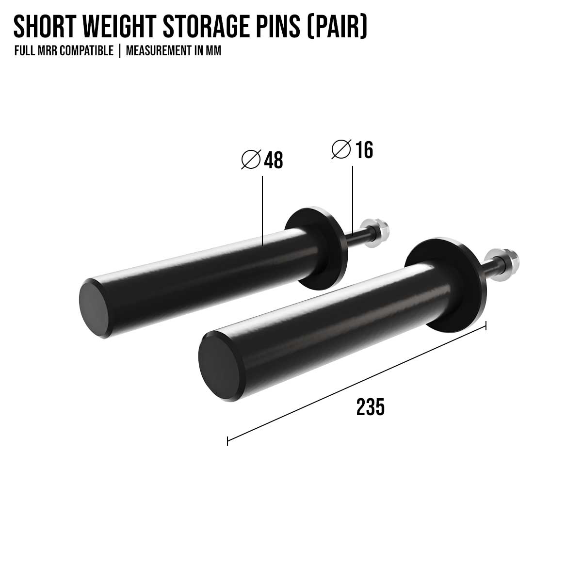 B-WARE Short Weight Storage Pins, Pair | MRR Compatible - Strength Shop