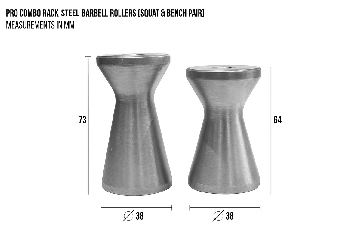 Pro Combo Rack Stainless Steel Barbell Rollers (Squat & Bench Pair) - Strength Shop