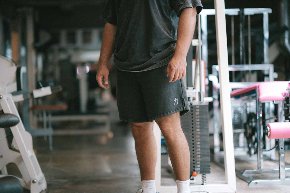 Home of Strength - Shorts, Stone-Washed Grey - Strength Shop