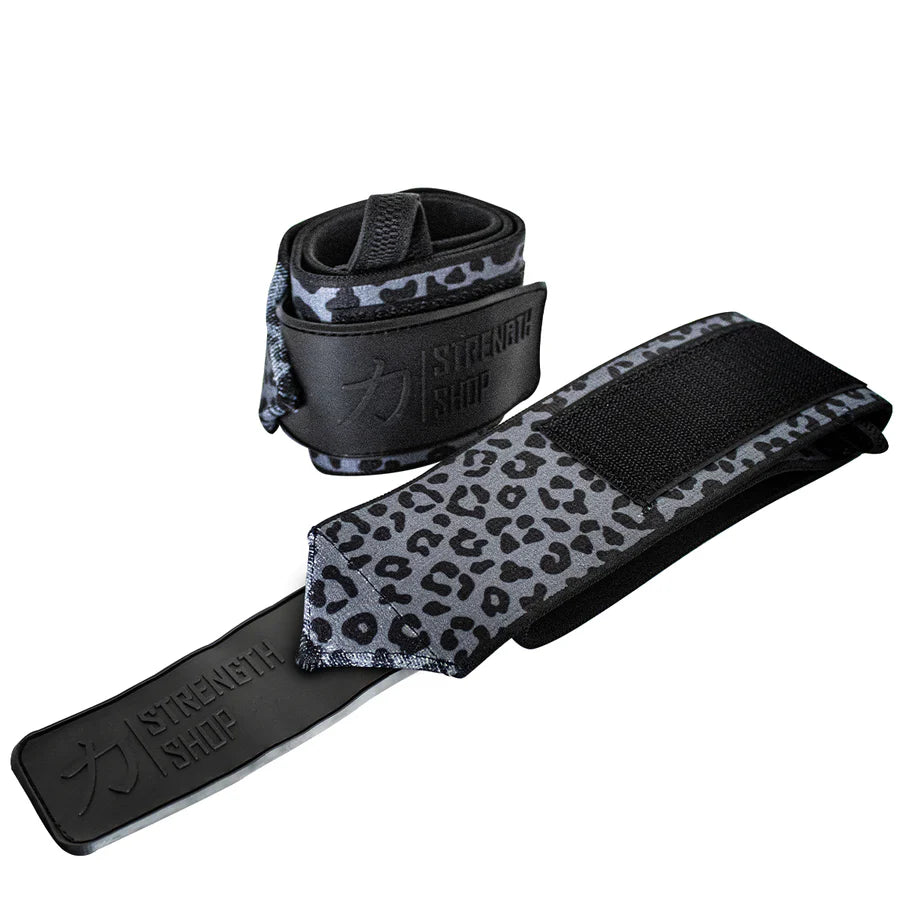 Light Wrist Wraps - Dark Leo Print – 30cm/60cm - Strength Shop
