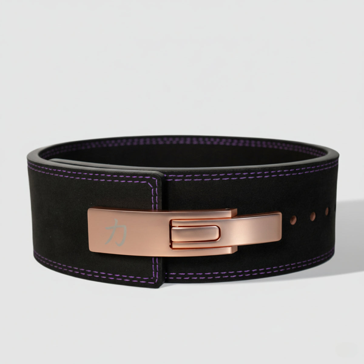 Black w/ Purple Stitching Lever Belt, 10mm - IPF Approved - Strength Shop