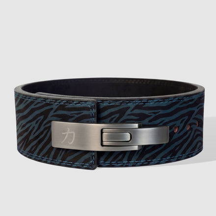 Blue Tiger Print Lever Belt, 10mm - IPF Approved - Strength Shop