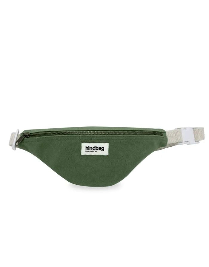 Fanny Pack Kids Augustin von Hindbag in Blush, GOTS-zertifizierte Bio-Baumwolle, Bauchtasche mit verstellbarem Gurt und Clip für Kinder von 4 bis 10 Jahren.