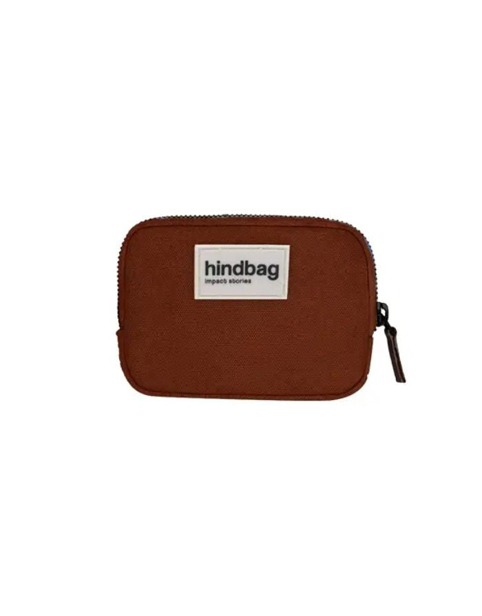 Geldbeutel Lili von Hindbag in Chocolat aus GOTS-zertifizierter, robuster Bio-Baumwolle, kleines Portemonnaie mit Reißverschluss für Karten, Ausweis oder Schmuck.
