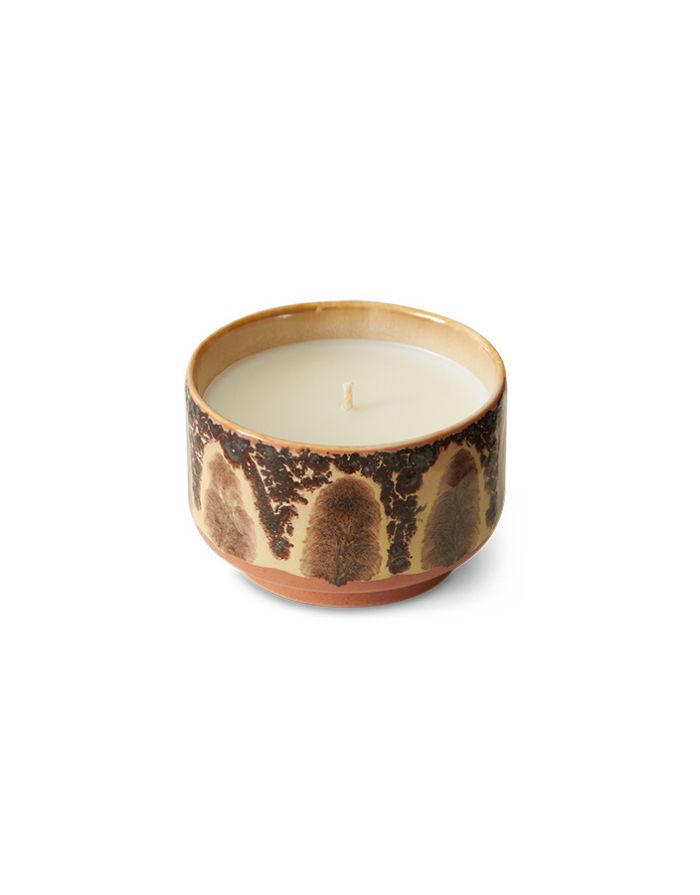 Duftkerze Small Kyoto von HKliving im bunten 70s-Keramikbecher, Ø 9 cm, mit Duft nach Orangen, Jasmin und Moschus