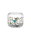 Kerzenhalter Pippi Langstrumpf Candy aus Glas von Muurla, rund, Ø 9 cm, H 8 cm, farbenfrohes Pippi-Design, ideal für Teelichter.