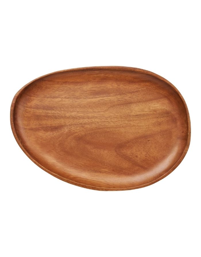 House Nordic Tablett aus Akazienholz, organische Form, 28 x 39 x 2,5 cm.