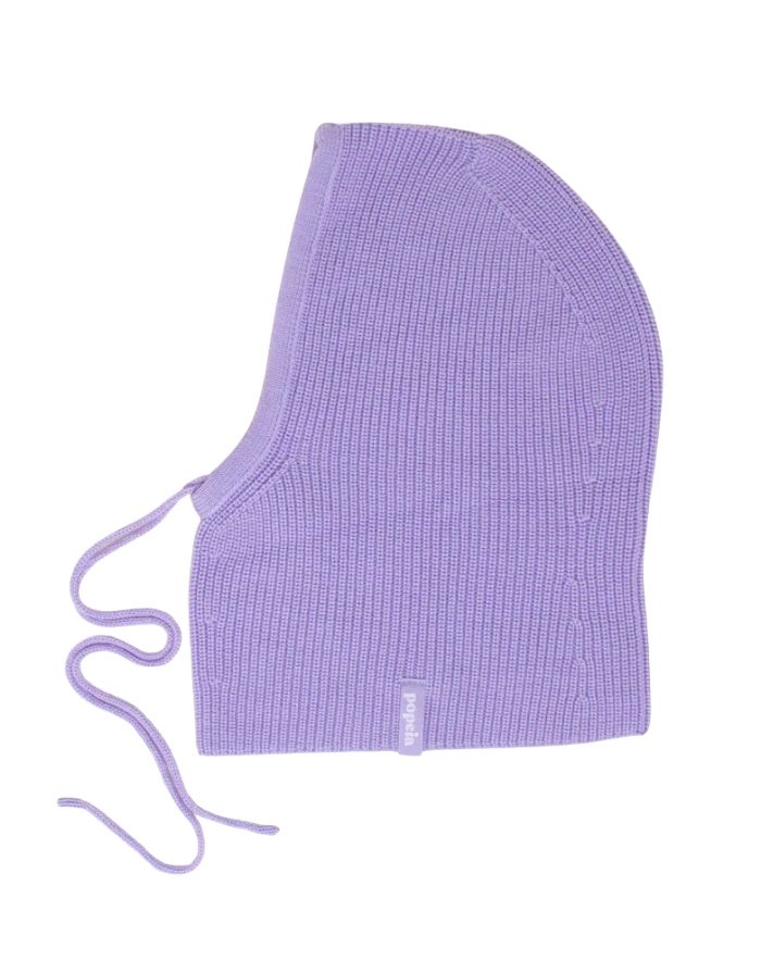 Lila Balaclava aus 100 % Merinowolle von Popeia – nachhaltiges Winter-Accessoire, warm, weich und stilvoll