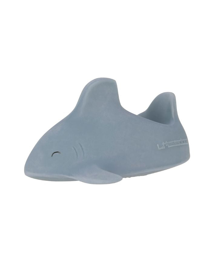 LÄSSIG Badewannenspielzeug Hai aus BPA-freiem Naturkautschuk, weiche Form, integrierte Rassel, ideal für Babys und Kleinkinder, für Badewanne und Dusche.