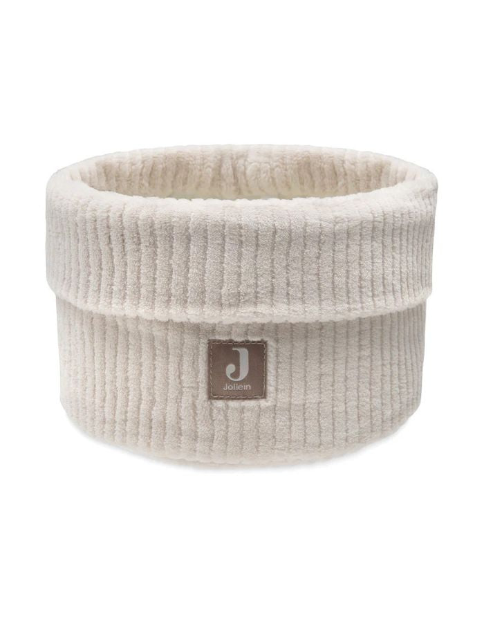 Jollein Pflegekörbchen „Cloudy Rib“ in Oatmeal – weiches Aufbewahrungskörbchen aus Rippstoff, ideal für Windeln und Pflegeartikel auf der Wickelkommode.