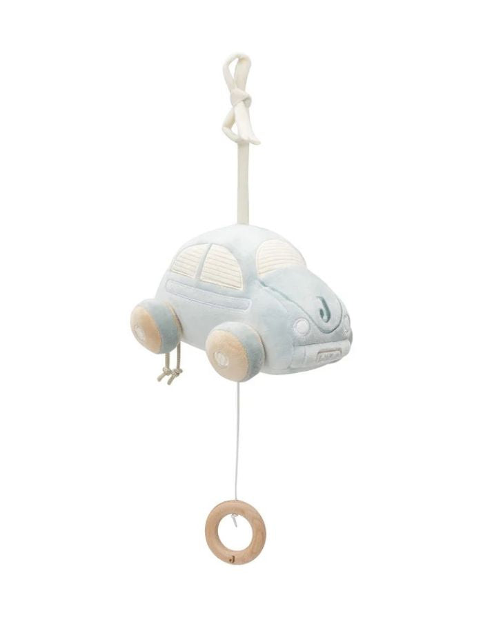 Jollein Spieluhr „On the Go“ – weiches Auto in Sea Green mit Biscuit-Rädern und Cordstoff-Fenstern, spielt die Melodie „Lullaby“, CE-zertifiziert.