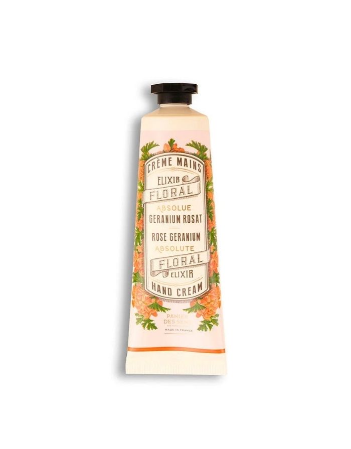 Handcreme Spritzige Rosengeranie 30ml von Panier Des Sens, Mini-Handcreme mit Olivenöl und Rosengeranie Absolue für hydratisierte, weich duftende Hände.