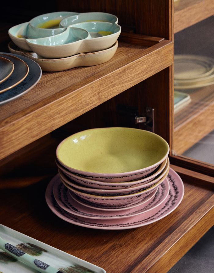 Teller Side Plate Bubble von Hkliving mit 22cm Duchmesser in Pink Schwarz