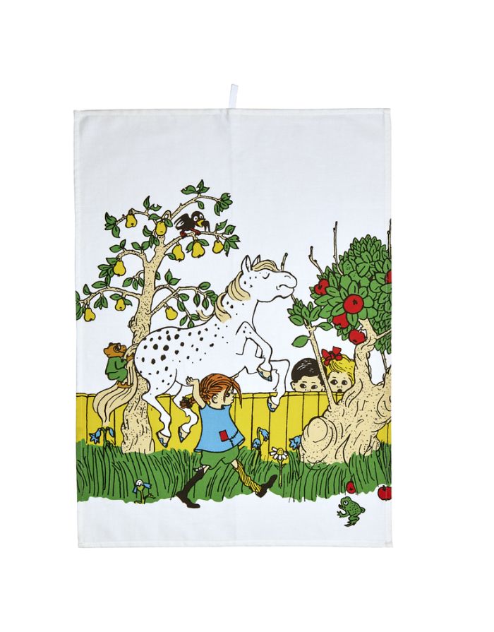 Geschirrhandtuch Pippi Langstrumpf The Way Home von Muurla, 100 % Baumwolle, 50 x 70 cm, fröhliches Motiv für die Küche