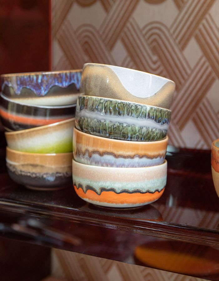 70s Ceramics Dessert Bowl Cove Burst mit individuellem handbemalten Finish