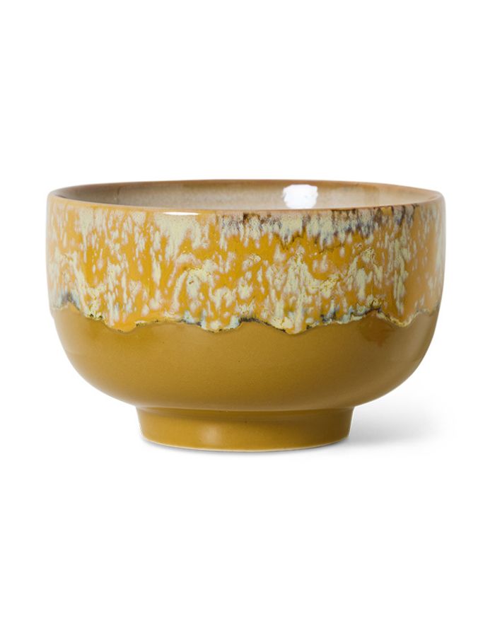 70s Ceramics Noodle Bowl Sunbeam mit warmem Farbverlauf und organischer Glasur