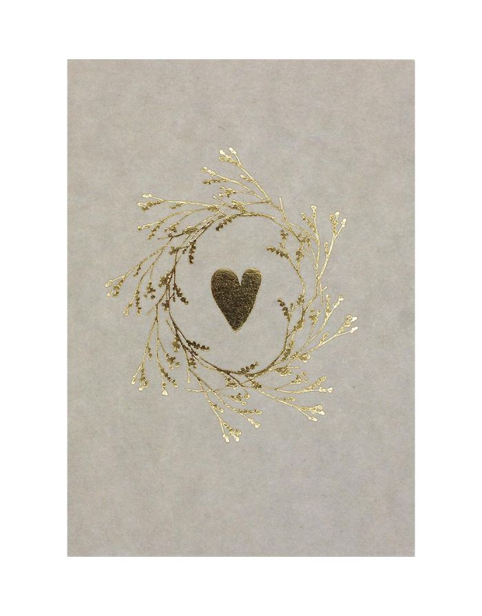 Postkarte I Herz mit Blumenkranz