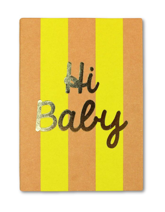 Postkarte I Hi Baby - Lachs/Gelb