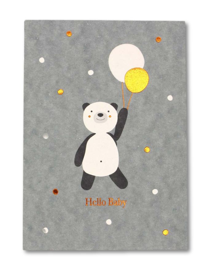 Postkarte I Panda blau - Hello Baby