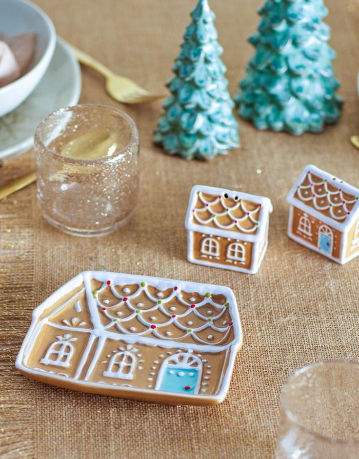 Bloomingville Teller Ginnie Braun – Lebkuchenhaus-Design aus Keramik