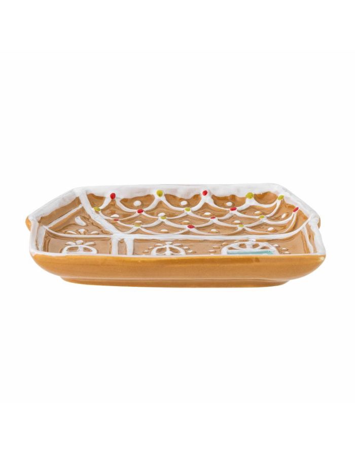 Bloomingville Teller Ginnie Braun – Lebkuchenhaus-Design aus Keramik