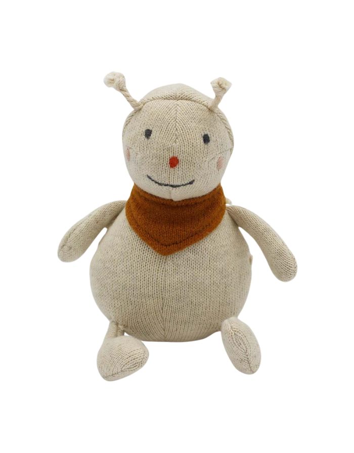 Babyrassel Marienkäfer I Creme/Rostrot/Bouclé
