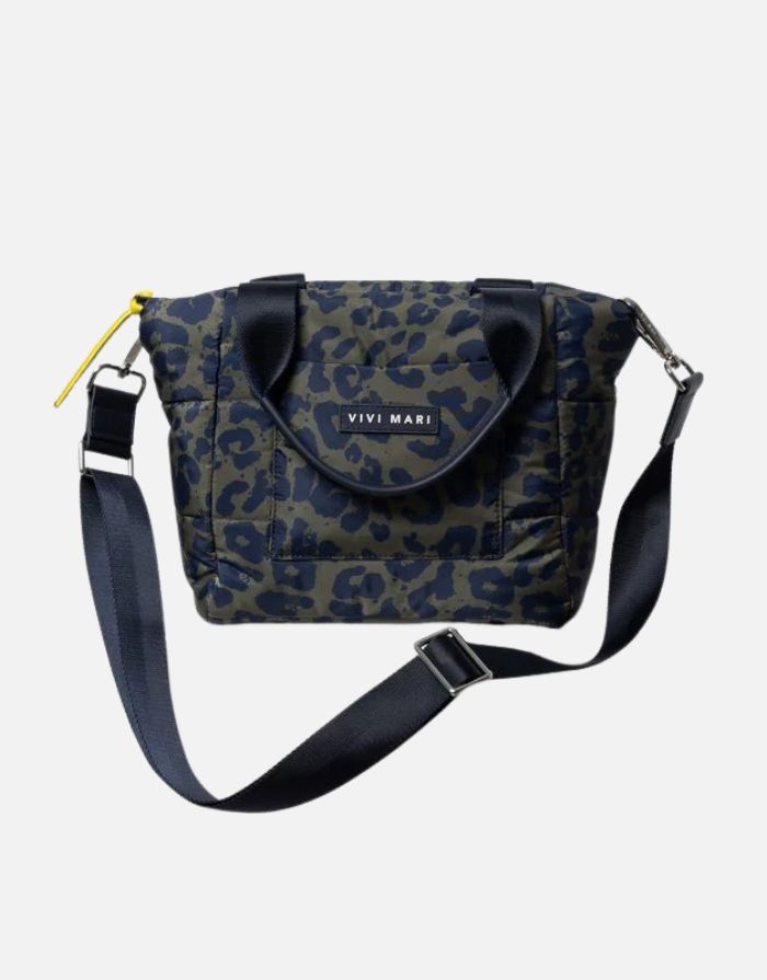Padded Tote Bag Small I Leo Splashes Navy/Olive