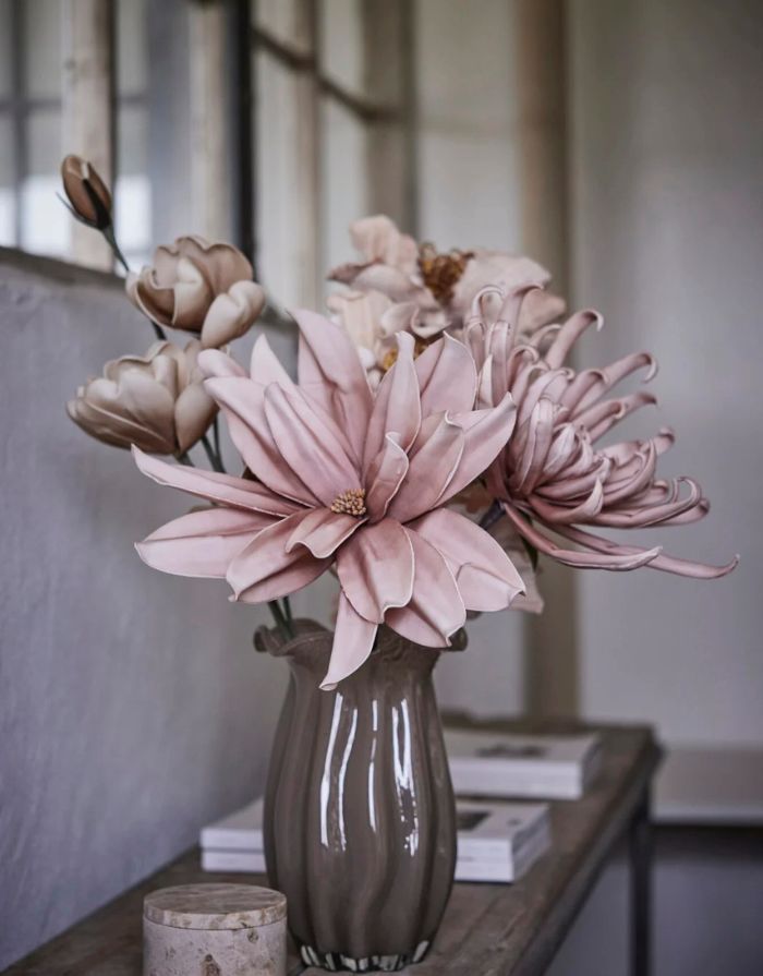 Kunstblume Happia Schaum 20cm I Natur