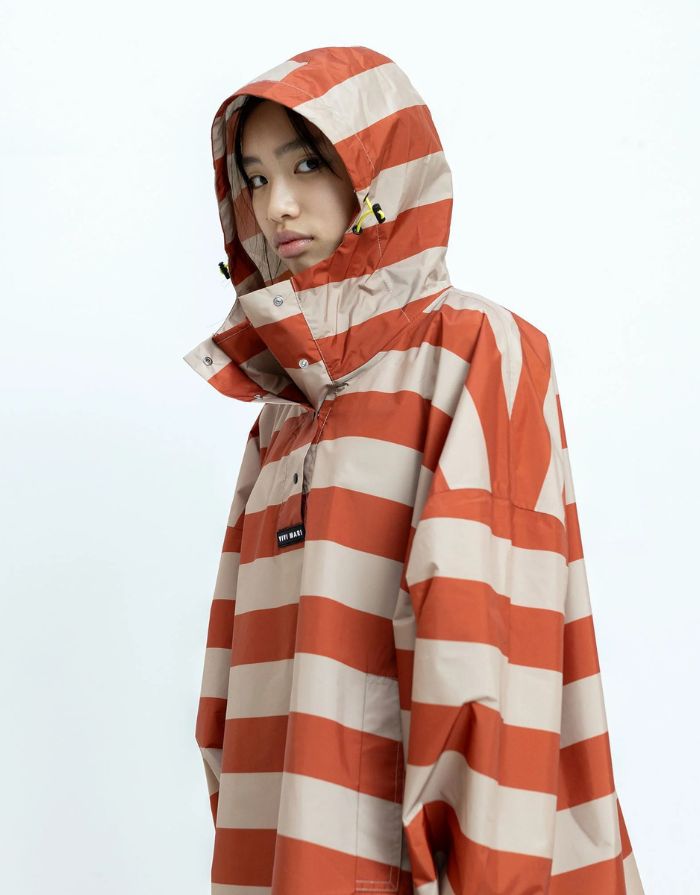 Raincoat Kids I Bold Stripes Cinnamon/Latte