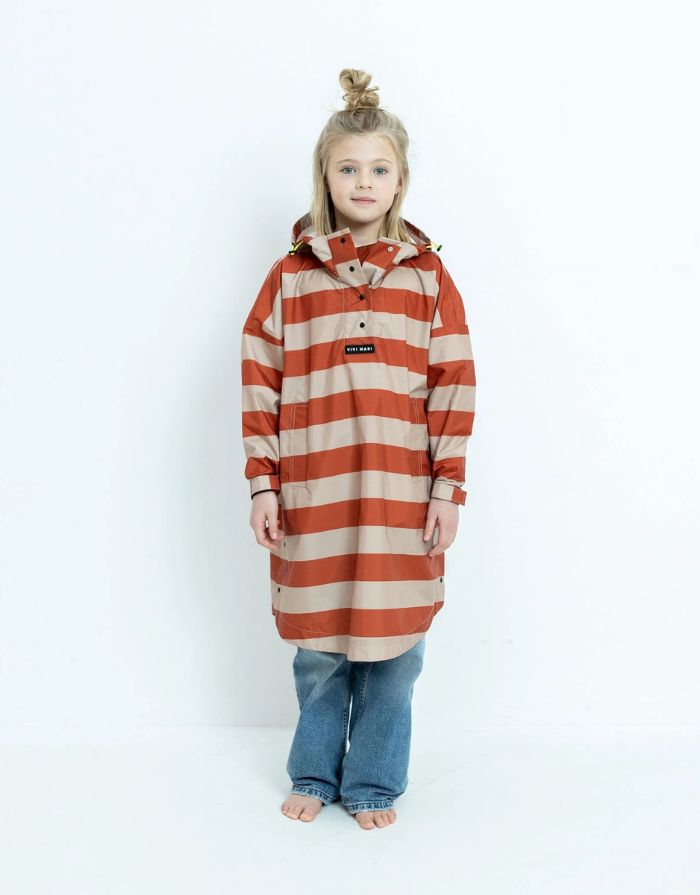 Raincoat Kids I Bold Stripes Cinnamon/Latte