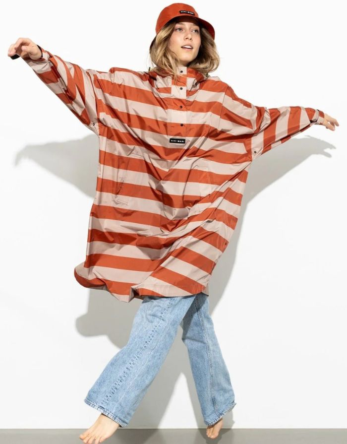 Raincoat I Bold Stripes Cinnamon/Latte