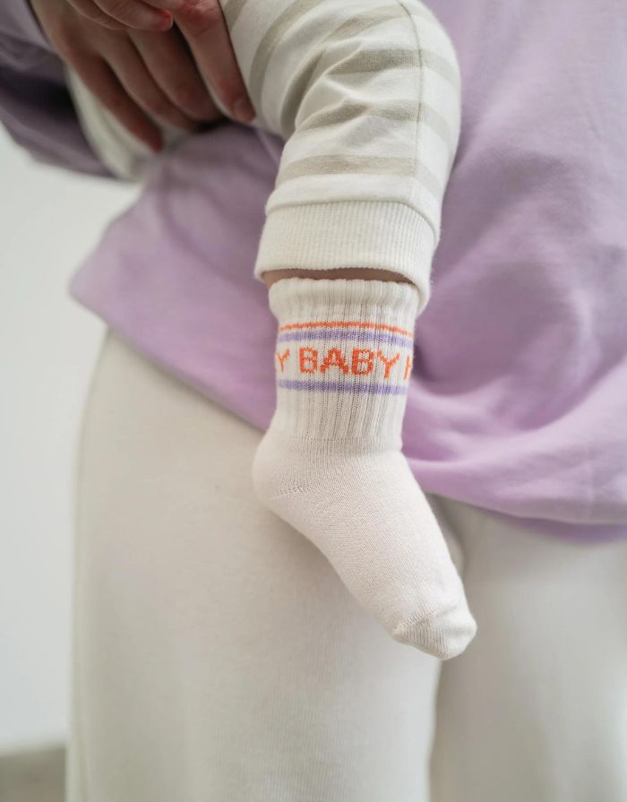 Socken Hey Baby I Lavender/Orange