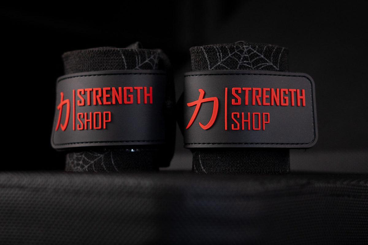 Medium Wrist Wraps, Spider print - IPF Approved, 30cm/60cm - Strength Shop