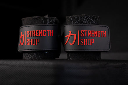 Medium Wrist Wraps, Spider print - IPF Approved, 30cm/60cm - Strength Shop