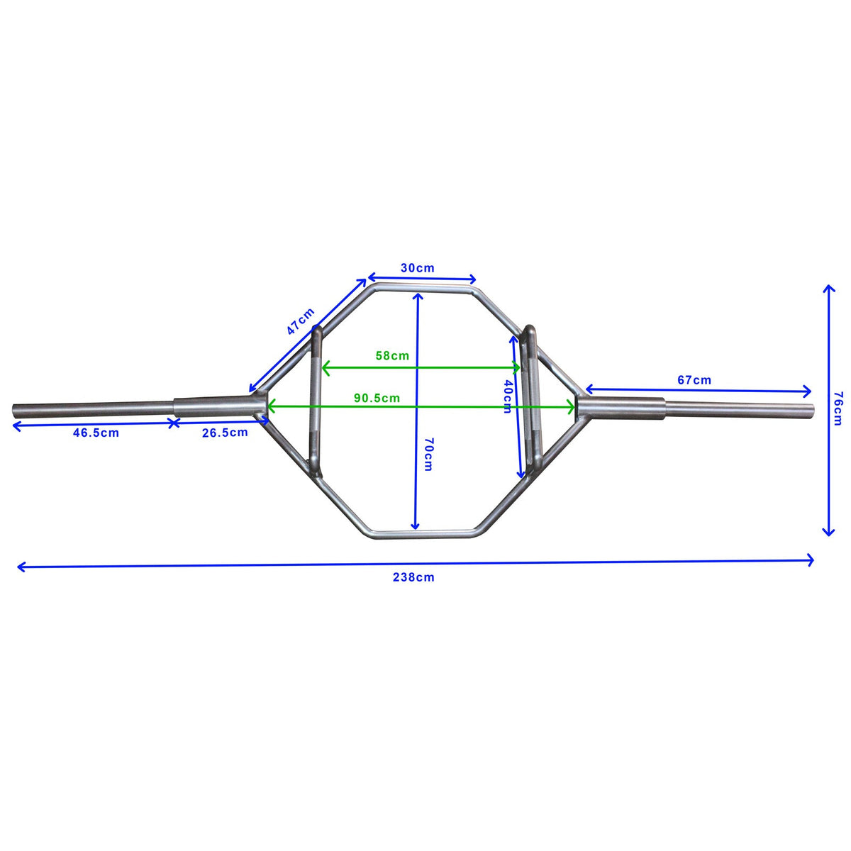 Heavy Duty Olympic Hex/Trap Bar - 2.38M - Strength Shop