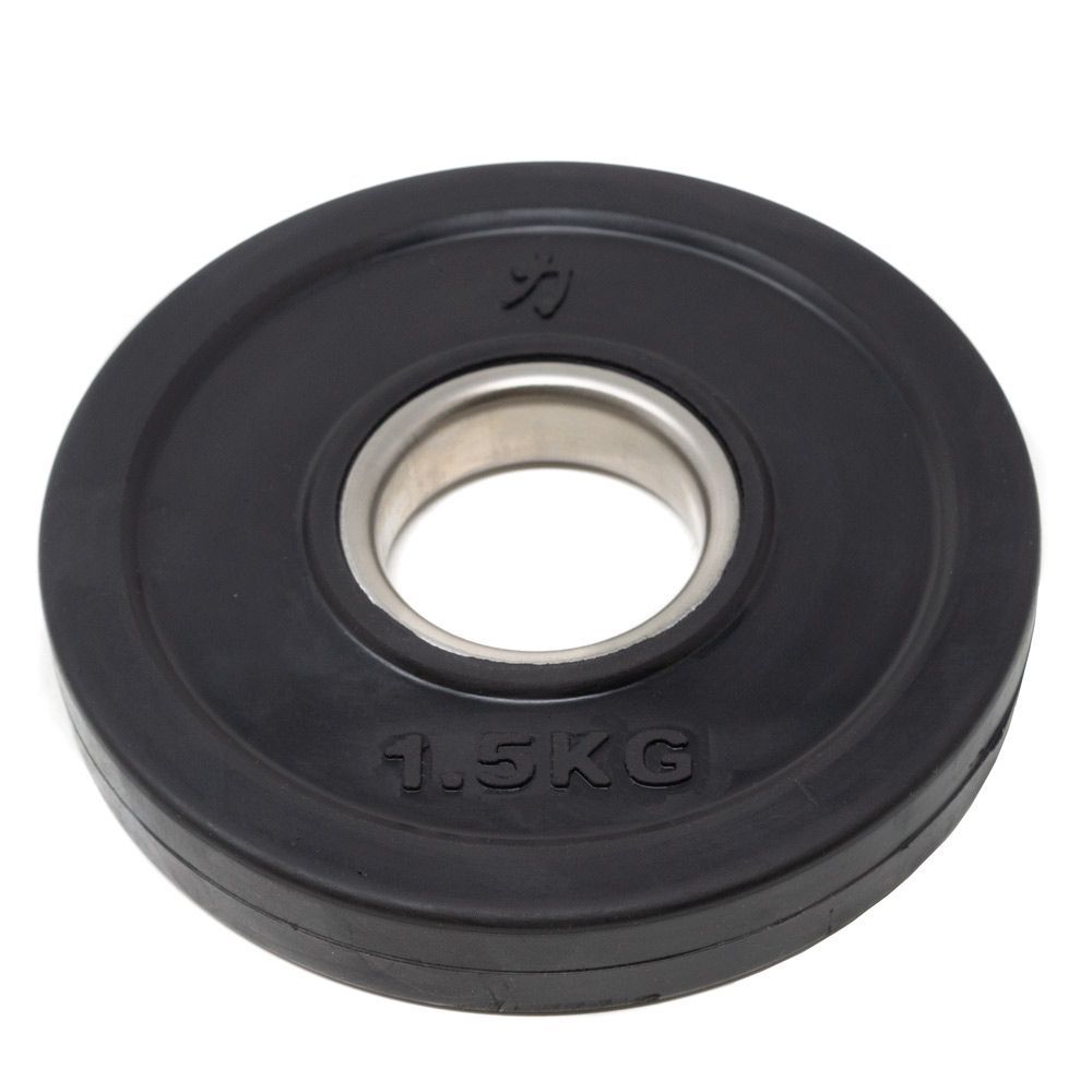 Rubber Coated Plates - Black, 1.25kg-5kg - Strength Shop